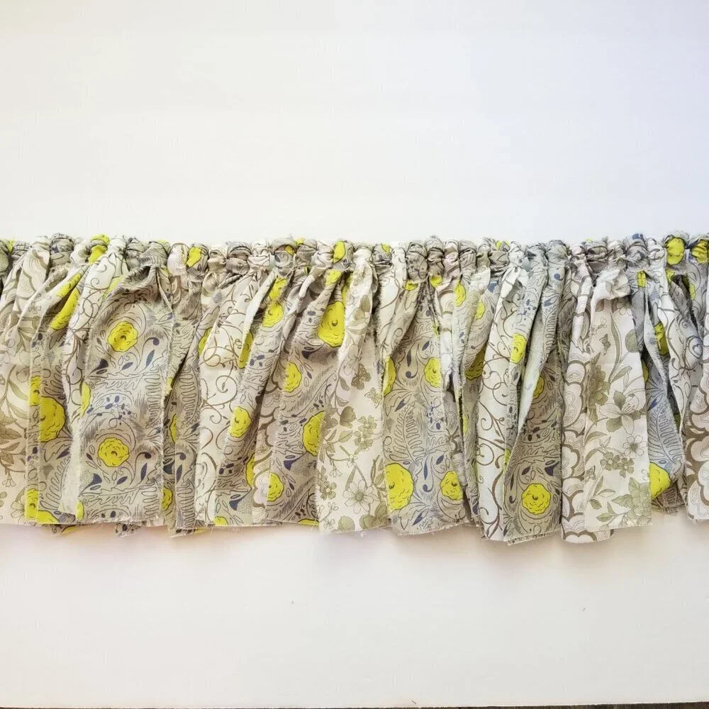 Fabric Banner Wall Hanging | Cubicle Decor, Fabric Garland | Grey Floral | 7'